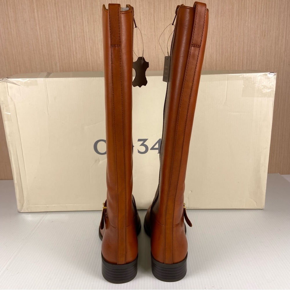 NIB ON 34th Firesel Cognac Leather Riding Boots Size 5 - Picture 3 of 8